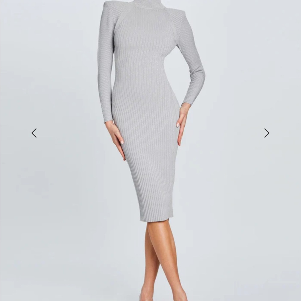 Elegant Long Sleeve Ribbed Dress